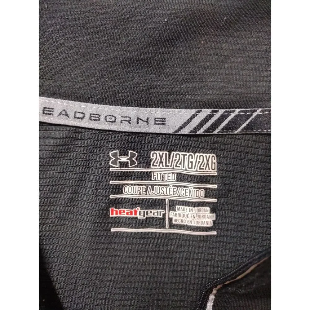 Under Armour Heat Gear Quarter Zip Mens 2XL Black Fitted Threadborne Athleisure